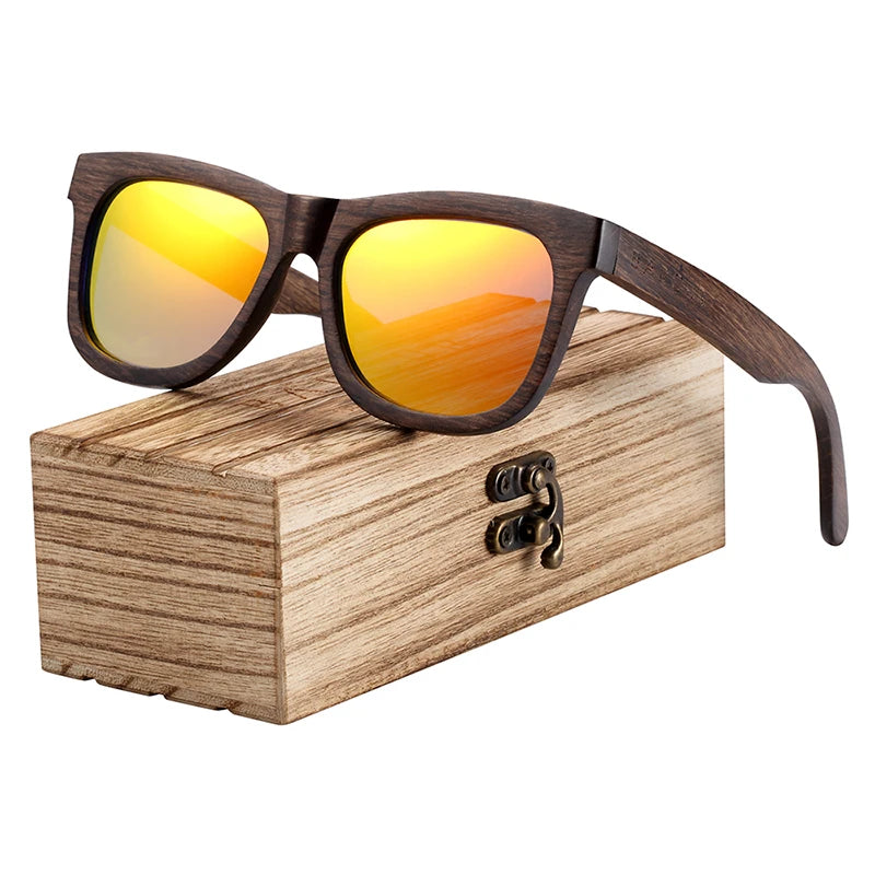 BARCUR Natural Wooden Sunglasses for Men Polarized Sunglasses Wood Oculos De Sol Feminino Frete Gratis