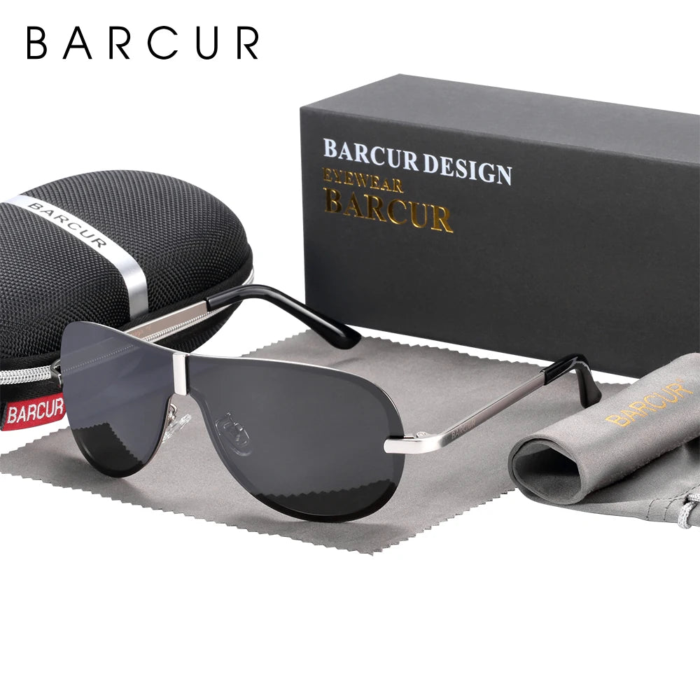 BARCUR Man Sunglass Black Polarized Sport Sun Glasses Women Eyewear UV400 Cool Night Vision Glasses Eyeglasses
