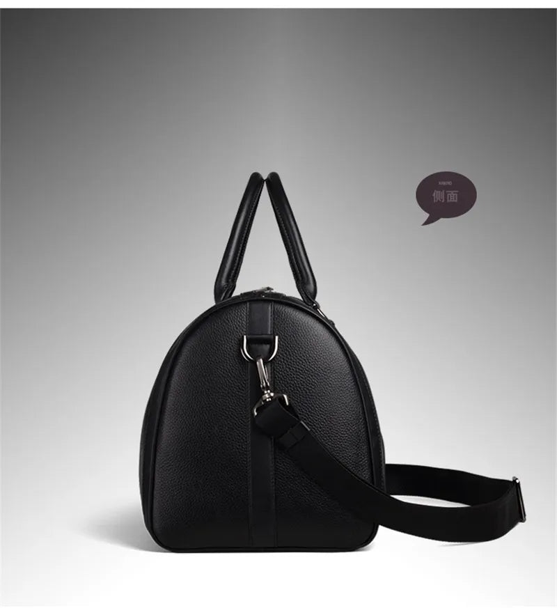MUNUKI Vintage Crazy Horse Genuine Leather Travel bag Large Luggage bag men Leather duffle bag Large Weekend Bag Tote Big