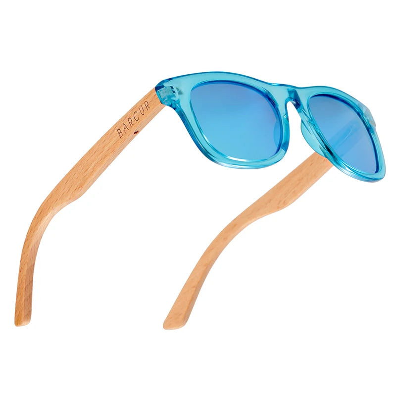 BARCUR Polarized Sunglasses Boy Girl Fashion Wood Sun glasses UV400 Eyewear Oculos Gafas De Sol