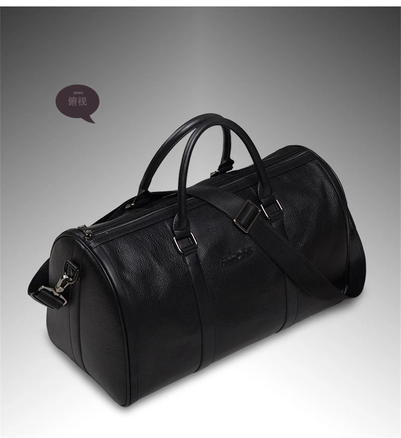 MUNUKI Vintage Crazy Horse Genuine Leather Travel bag Large Luggage bag men Leather duffle bag Large Weekend Bag Tote Big