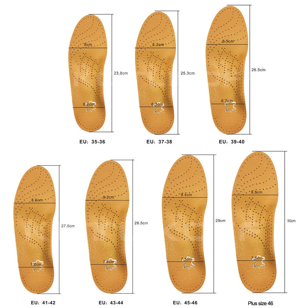 Leather Orthotic Insole For Flat Feet Arch Support Orthopedic Shoes Sole Insoles For Feet Men Women Children O/X Leg Corrected