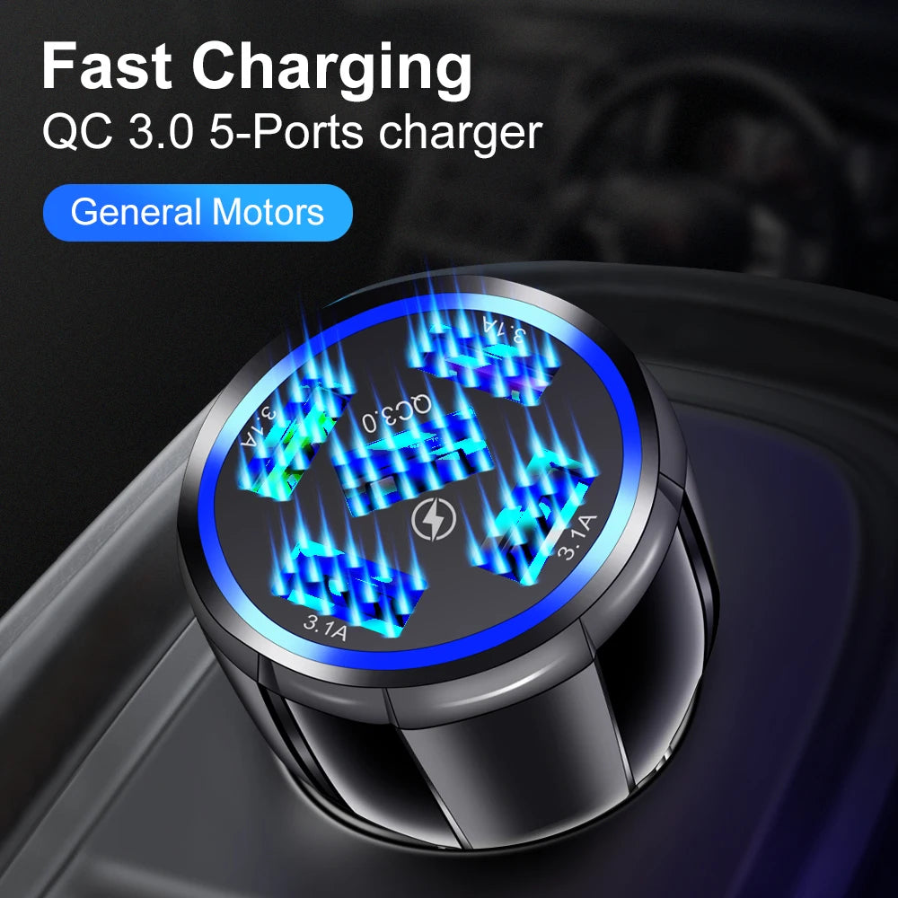 AIXXCO 3 Ports USB Car Charger 12V Quick Charge 3.0 Fast Car Cigarette Lighter For Samsung Huawei Xiaomi iphone Charger QC 3.0