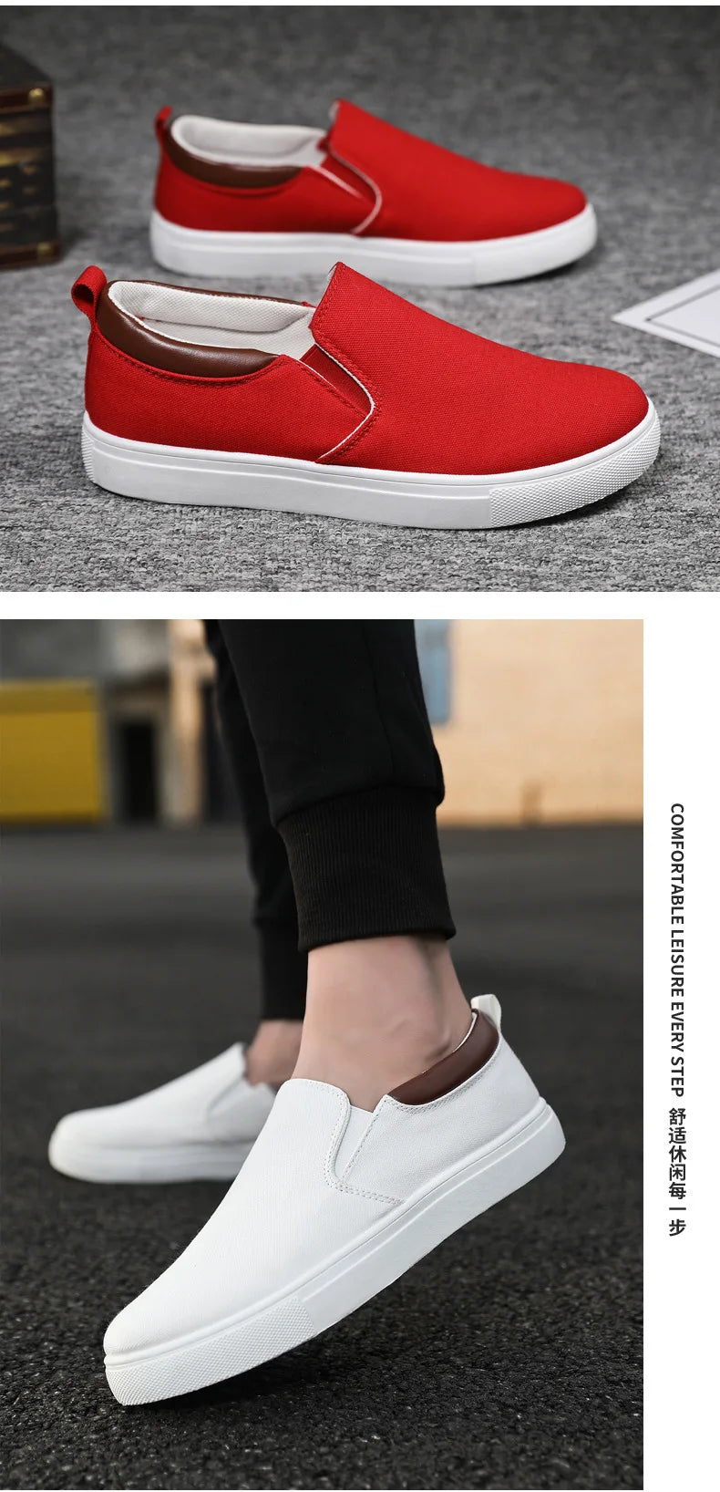 Italian Canvas Shoes For Men Large Size 47 48 Vulcanized Sneakers Slip On Men's Plimsoll Male Trainers Trend Summer Sports Shoes
