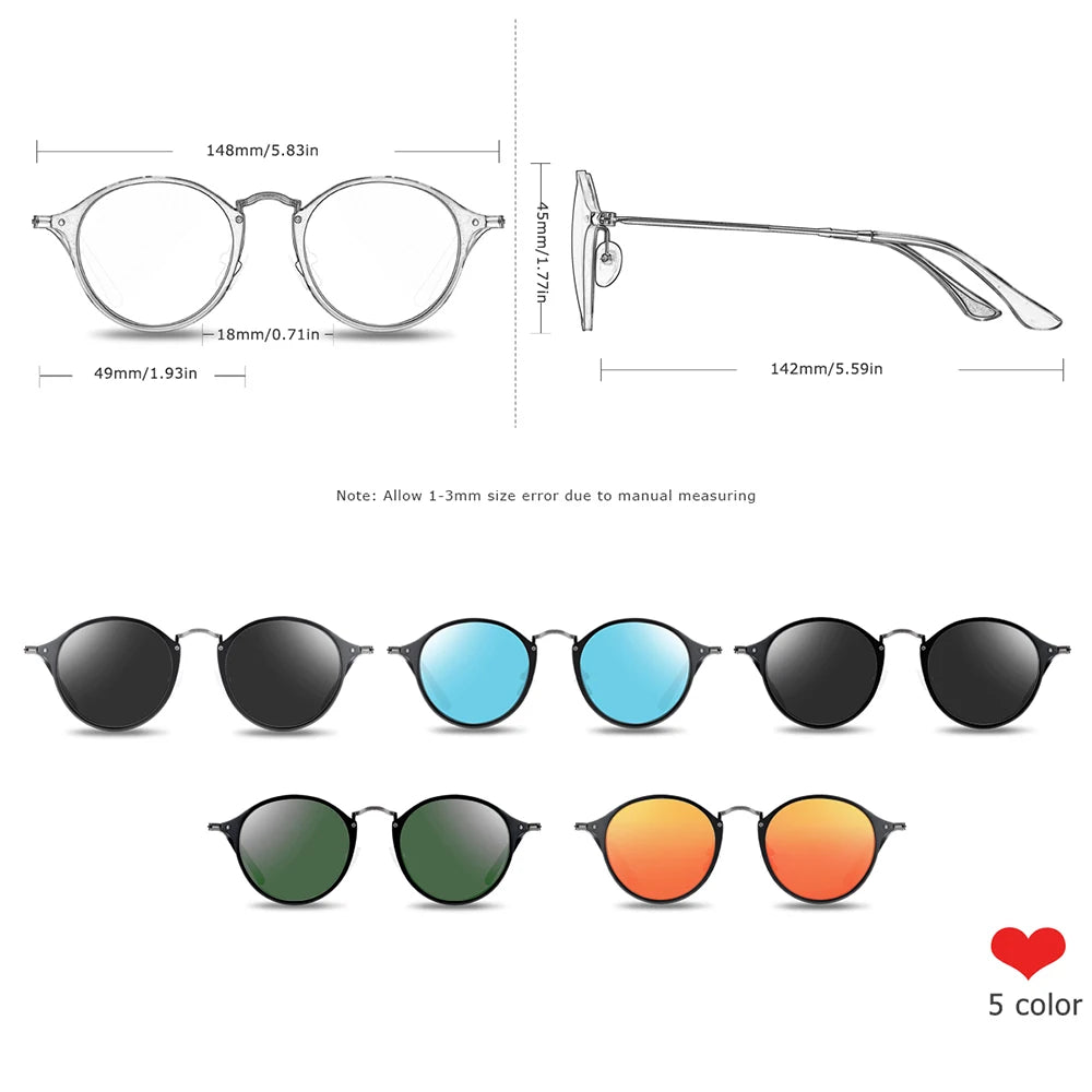 BARCUR Round Sunglasses Women Steampunk Sunglasses Polarized Woman Sunglases Retro oculos masculino