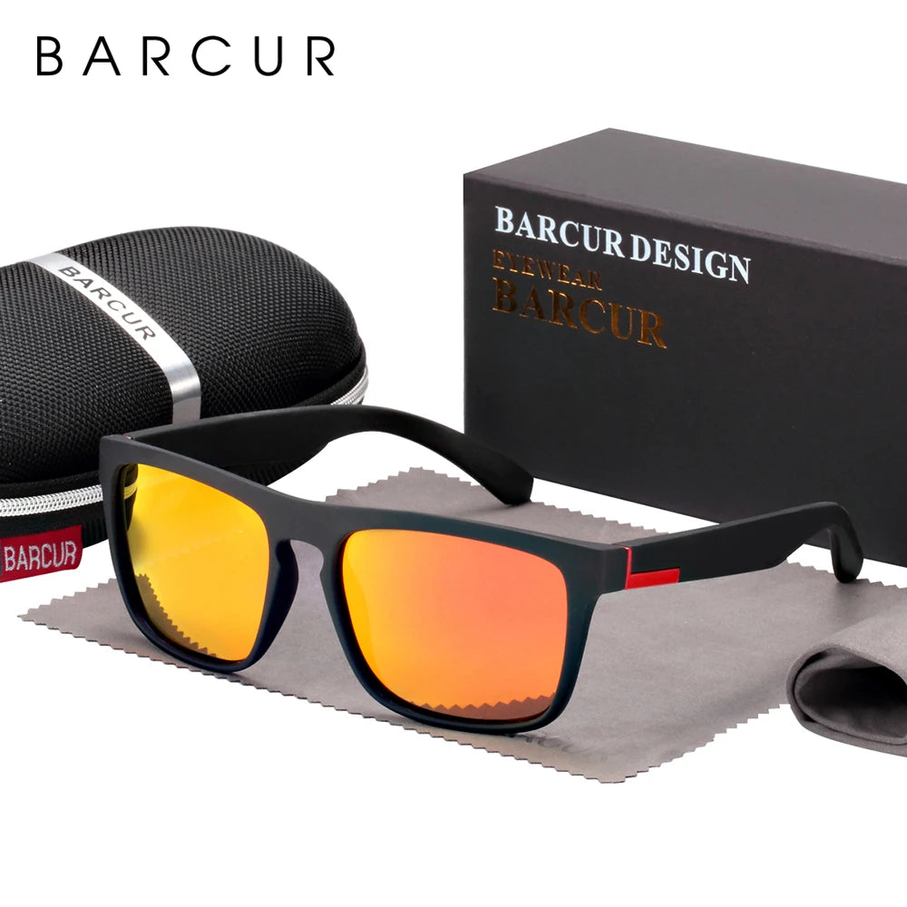 BARCUR NEW Polarized Sunglasses Men Driving Shades Male Sun Glasses For Men Oculos de sol
