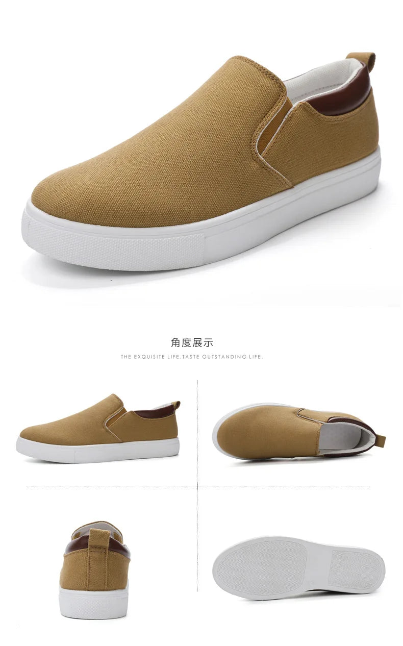Italian Canvas Shoes For Men Large Size 47 48 Vulcanized Sneakers Slip On Men's Plimsoll Male Trainers Trend Summer Sports Shoes