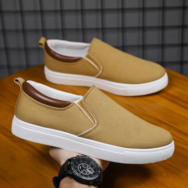 Italian Canvas Shoes For Men Large Size 47 48 Vulcanized Sneakers Slip On Men's Plimsoll Male Trainers Trend Summer Sports Shoes