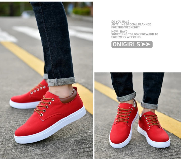 Italian Canvas Shoes For Men Large Size 47 48 Vulcanized Sneakers Slip On Men's Plimsoll Male Trainers Trend Summer Sports Shoes