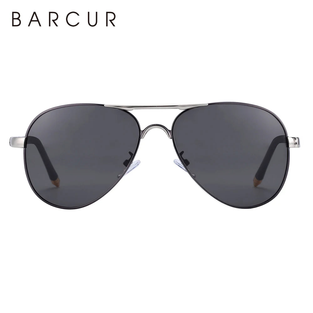 BARCUR Men Pilot Sunglasses Aviation UV400 Polarized Sun Glasses Women Eyewear Gafas De Sol Shades