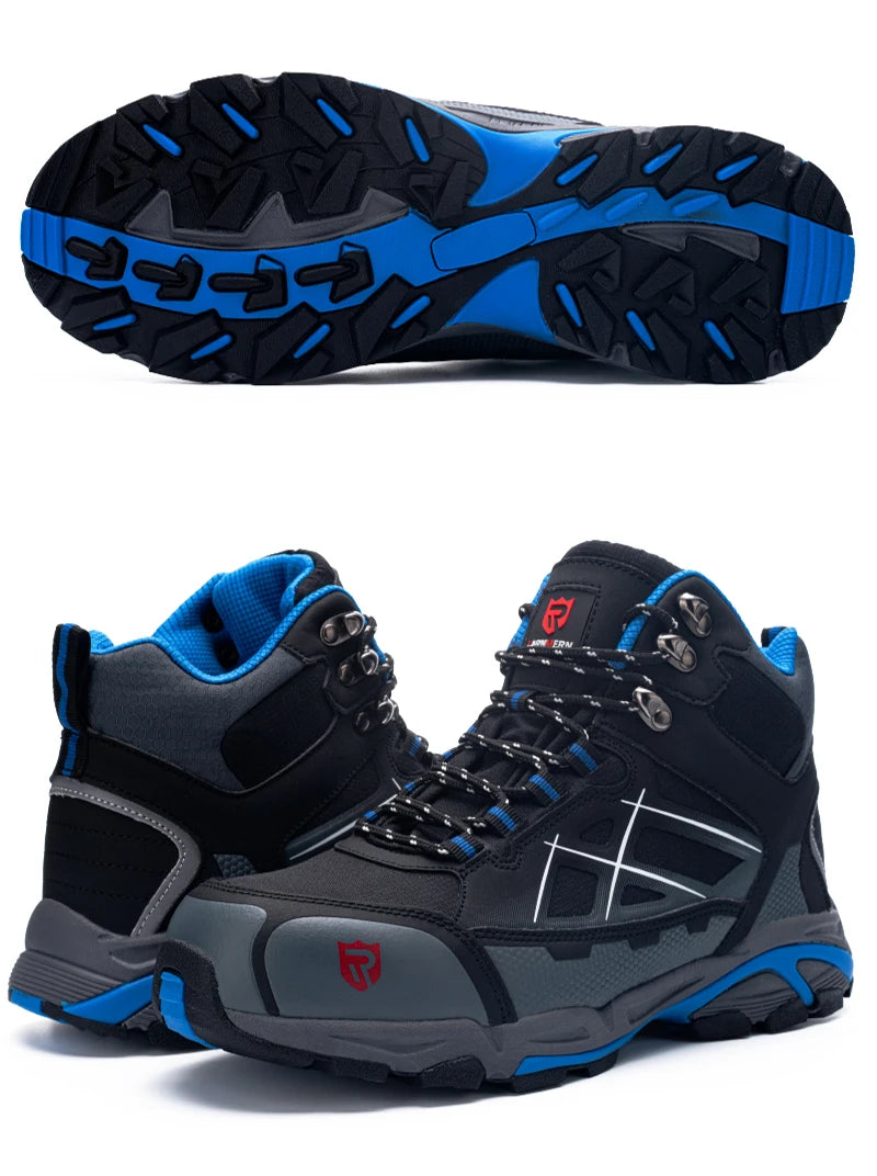 Larnmern Mens Safety Work Boots Steel Toe Shoes Anti-puncture Anti-static Non Slip Protective Boots