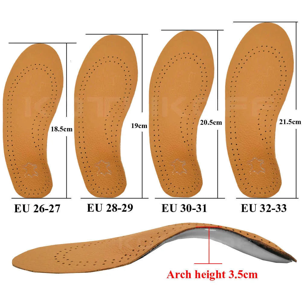 Leather Orthotic Insole For Flat Feet Arch Support Orthopedic Shoes Sole Insoles For Feet Men Women Children O/X Leg Corrected