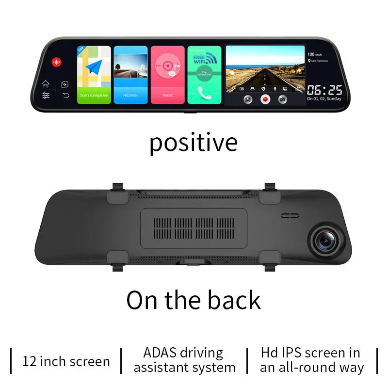 12" Car DVR Rearview Mirror 4G Android 8.1 Dash Cam Wifi GPS SIM Card Navigation ADAS 1080P Car Video Camera Recorder DVRS