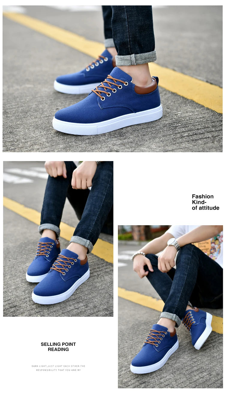 Italian Canvas Shoes For Men Large Size 47 48 Vulcanized Sneakers Slip On Men's Plimsoll Male Trainers Trend Summer Sports Shoes