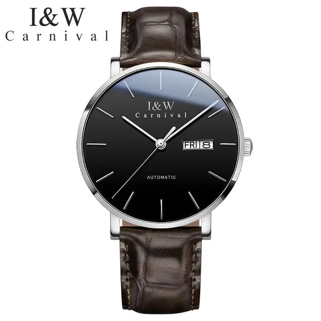 Montre Homme Switzerland I&W Luxury Gold Automatic Watch 24 Jewels NH36 Watch Men Calendar Sapphire Mechanical Watches Mens 2020