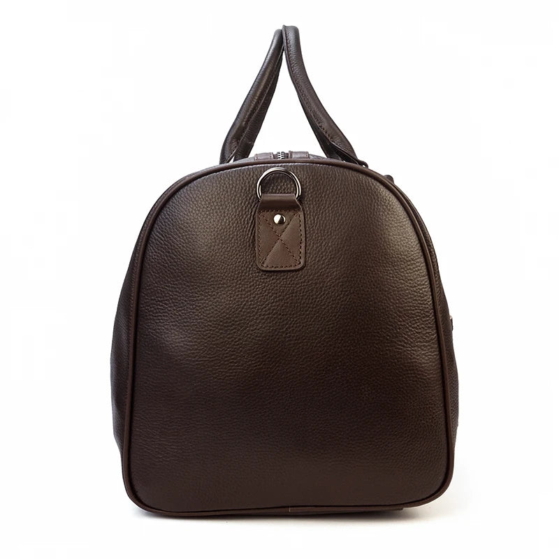Luxury Genuine Leather Men Women Travel Bag Cow Leather Carry On Luggage Bag Travel Shoulder Bag Male Female Weekend Duffle Bag