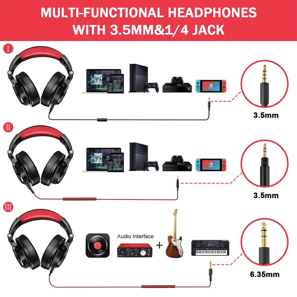 Oneodio A71 Gaming Headset Studio DJ Headphones Stereo Over Ear Wired Headphone Hi-Res With Microphone For PC PS4 Xbox One Gamer