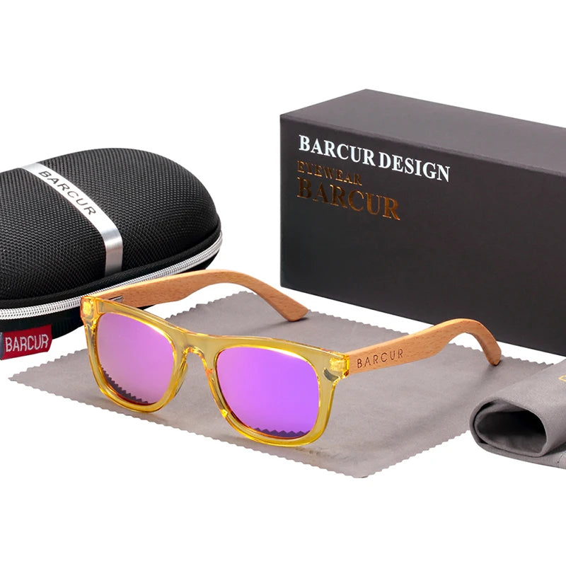 BARCUR Polarized Sunglasses for Boys and Girls Fashion Wood Sunglasses UV400 Sunglasses
