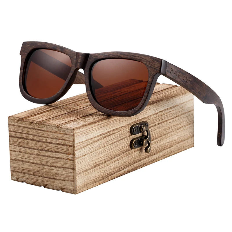BARCUR Natural Wooden Sunglasses for Men Polarized Sunglasses Wood Oculos De Sol Feminino Frete Gratis
