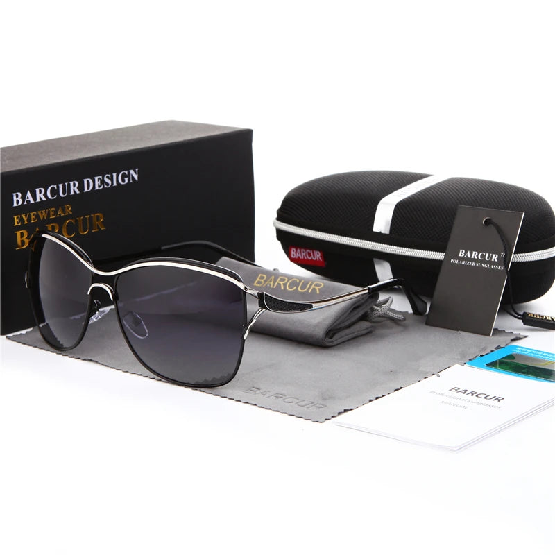BARCUR Polarized Sunglasses Women Square Gradient Sun glasses for Lady