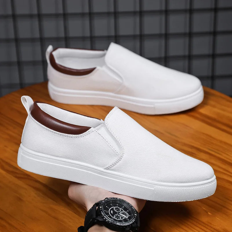 Italian Canvas Shoes For Men Large Size 47 48 Vulcanized Sneakers Slip On Men's Plimsoll Male Trainers Trend Summer Sports Shoes