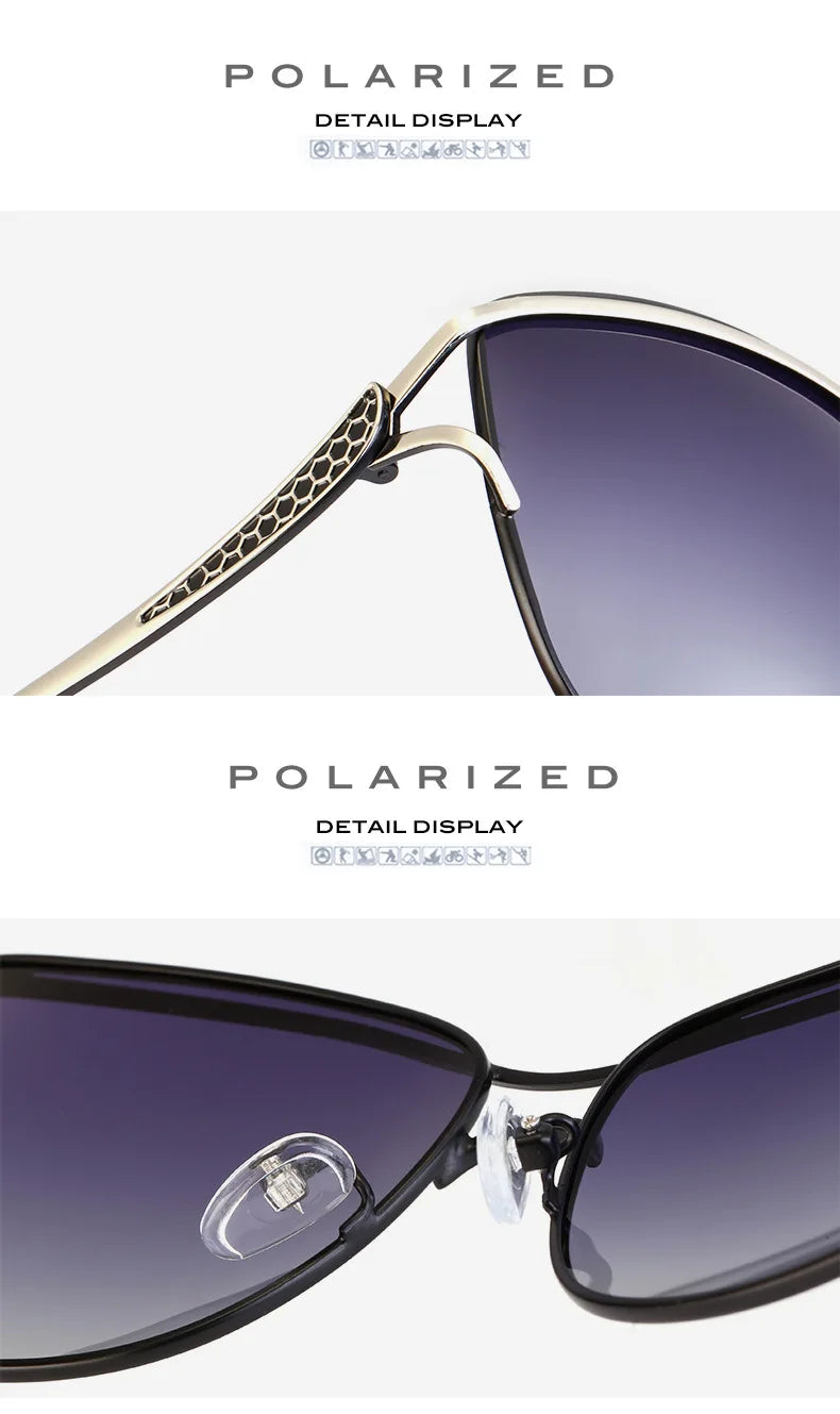 BARCUR Polarized Sunglasses Women Square Gradient Sun glasses for Lady