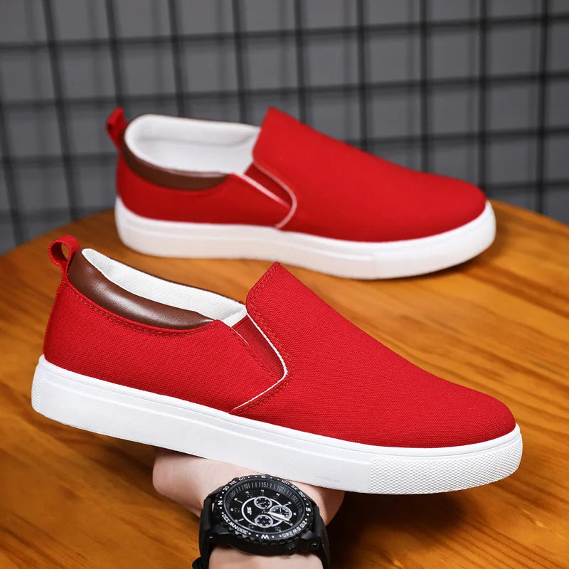 Italian Canvas Shoes For Men Large Size 47 48 Vulcanized Sneakers Slip On Men's Plimsoll Male Trainers Trend Summer Sports Shoes