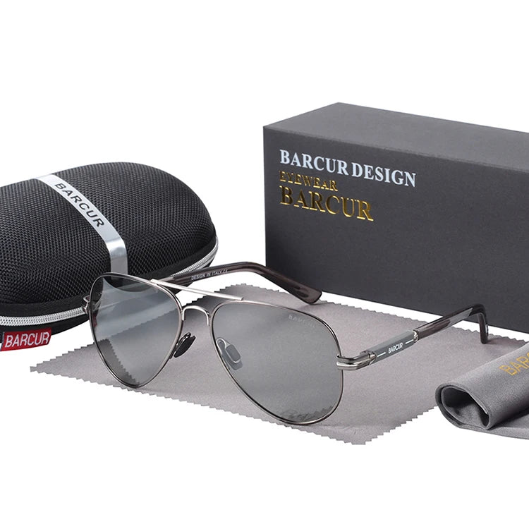 BARCUR Photochromic Polarized Sun glasses for Men Sunglasses Fishing Hiking Eyewear Oculos Gafas De Sol