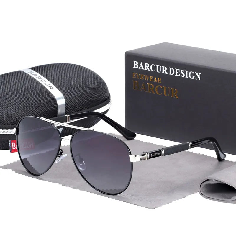 BARCUR Pilot Sunglasses Male Polarized Sun Glasses Men Sports Eyewear Lunette De Soleil Homme
