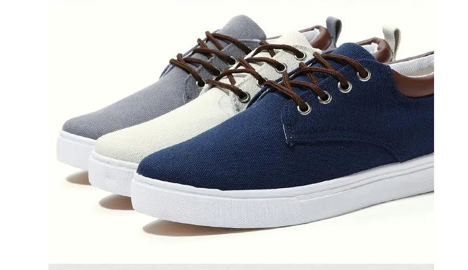 Fashion new Classic Men Canvas Shoes Breathable Comfortable Casual Shoes Men High Quality Anti-Slip Men Loafers Plus Size Flats
