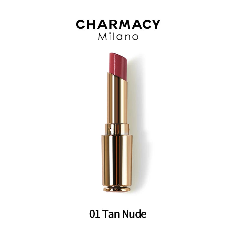CHARMACY Nude Moist Luxury Lipstick 8 Natural Colors Easy to Wear Lip Stick Red Shimmer Lipsticks Women Beauty Cosmetic