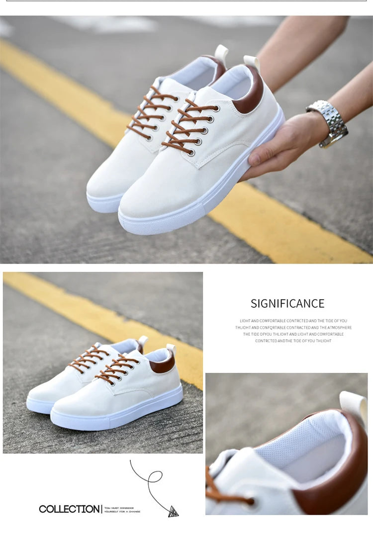 Italian Canvas Shoes For Men Large Size 47 48 Vulcanized Sneakers Slip On Men's Plimsoll Male Trainers Trend Summer Sports Shoes