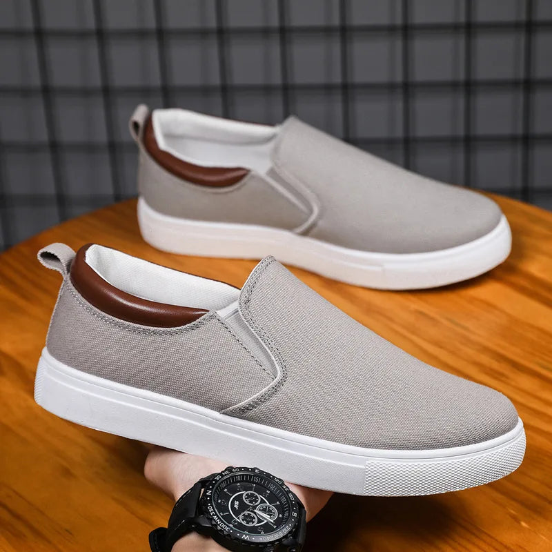 Italian Canvas Shoes For Men Large Size 47 48 Vulcanized Sneakers Slip On Men's Plimsoll Male Trainers Trend Summer Sports Shoes