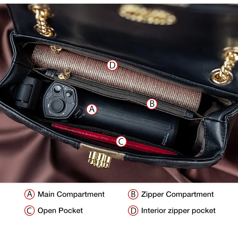 FOXER Women Crossbody Bag Diamond Lattice Handbag Lady Armpit Shoulder Bag Girl's Split Leather Chain Strap Black Messenger Bags