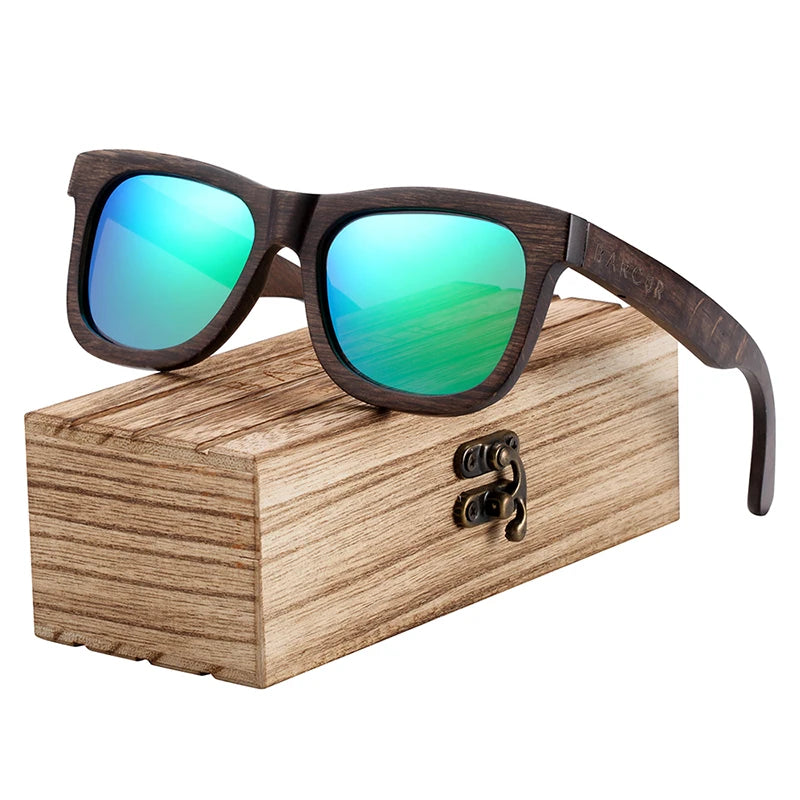 BARCUR Natural Wooden Sunglasses for Men Polarized Sunglasses Wood Oculos De Sol Feminino Frete Gratis