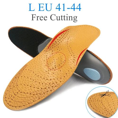 Leather Orthotic Insole For Flat Feet Arch Support Orthopedic Shoes Sole Insoles For Feet Men Women Children O/X Leg Corrected