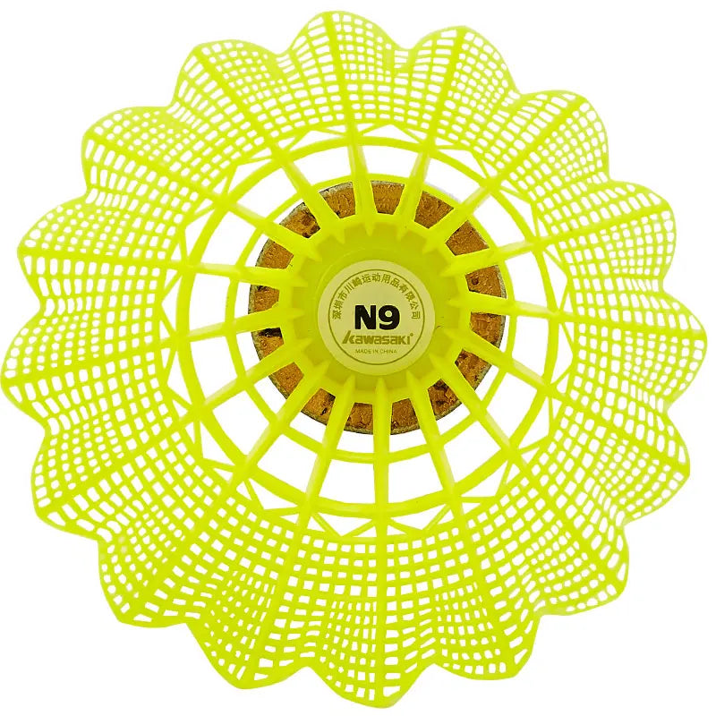 Kawasaki Badminton Plastic Nylon Ball N9 N350 for Training 6 Pcs Feather Shuttlecock Birdies