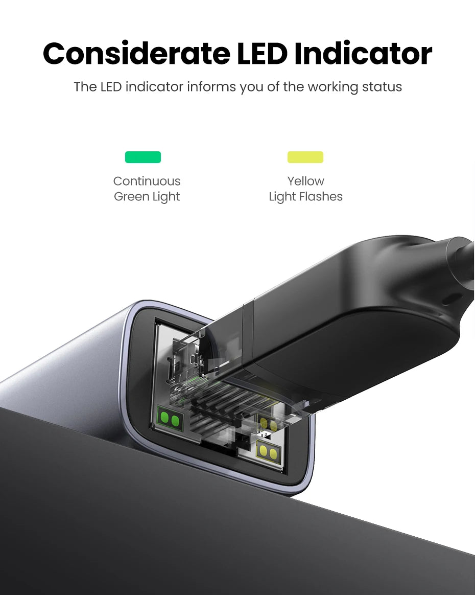 UGREEN USB Ethernet Adapter USB 3.0 Network Card to USB RJ45 Lan for PC Windows 10 Xiaomi Mi Box 3/S Nintend Switch Ethernet USB