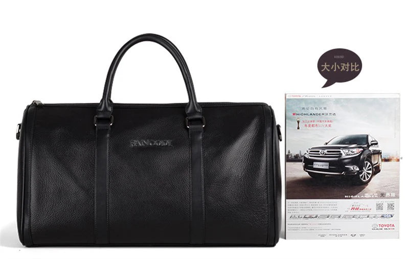 MUNUKI Vintage Crazy Horse Genuine Leather Travel bag Large Luggage bag men Leather duffle bag Large Weekend Bag Tote Big
