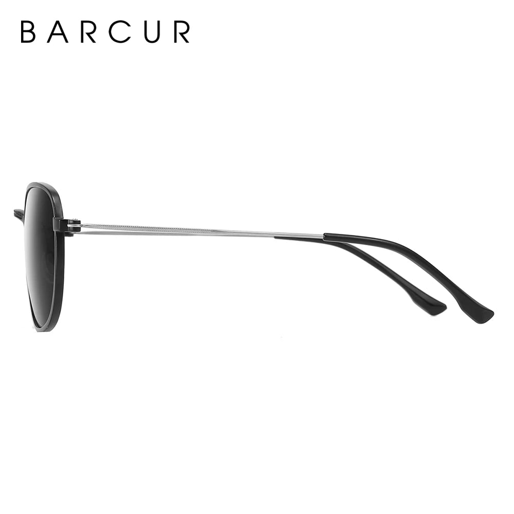 BARCUR New Aluminum Hexagon Design Sunglasses Men Polarized Sun Glasses for Women Goggle Oculos de sol masculino