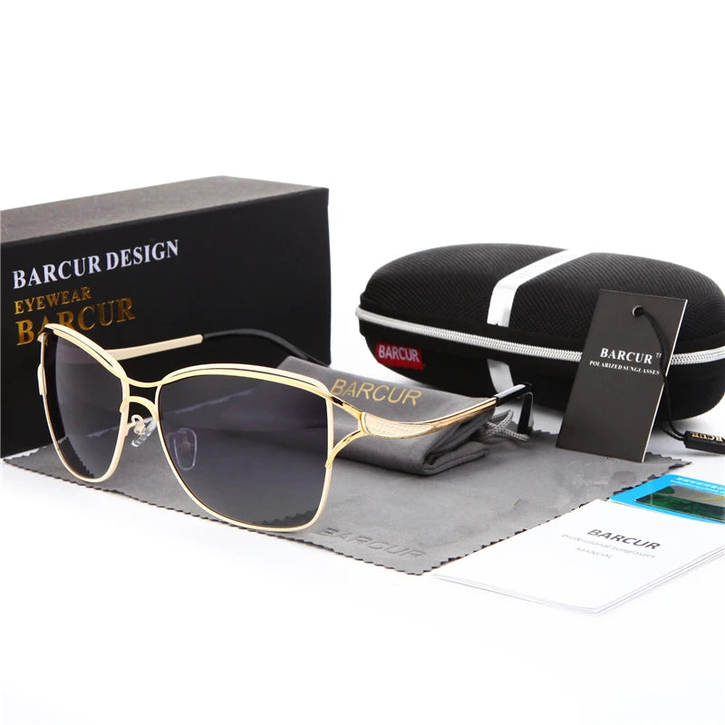 BARCUR Polarized Sunglasses Women Square Gradient Sun glasses for Lady