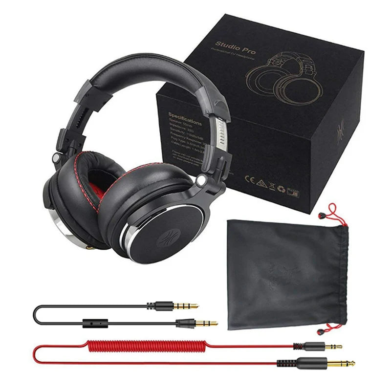 Oneodio Wired Headphones Professional Studio DJ Headphone With Microphone Over Ear Hi-Res Headset Monitoring For Music Phone