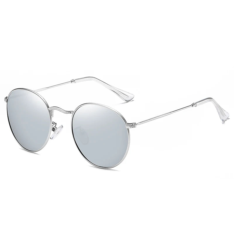 BARCUR Round Sunglasses Men/Women Colorful Reflective Coating Polarized Sun Glasses with Box free