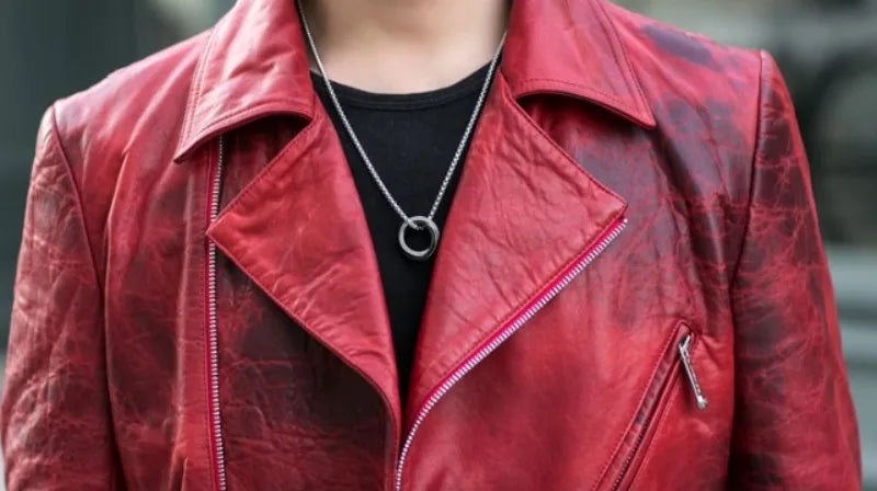 New Mens Luxury Sheepskin Genuine Leather Jacket Slim Fit Motorcycle Leather Jacket Men Punk Designer Red Outwear Coat 4XL