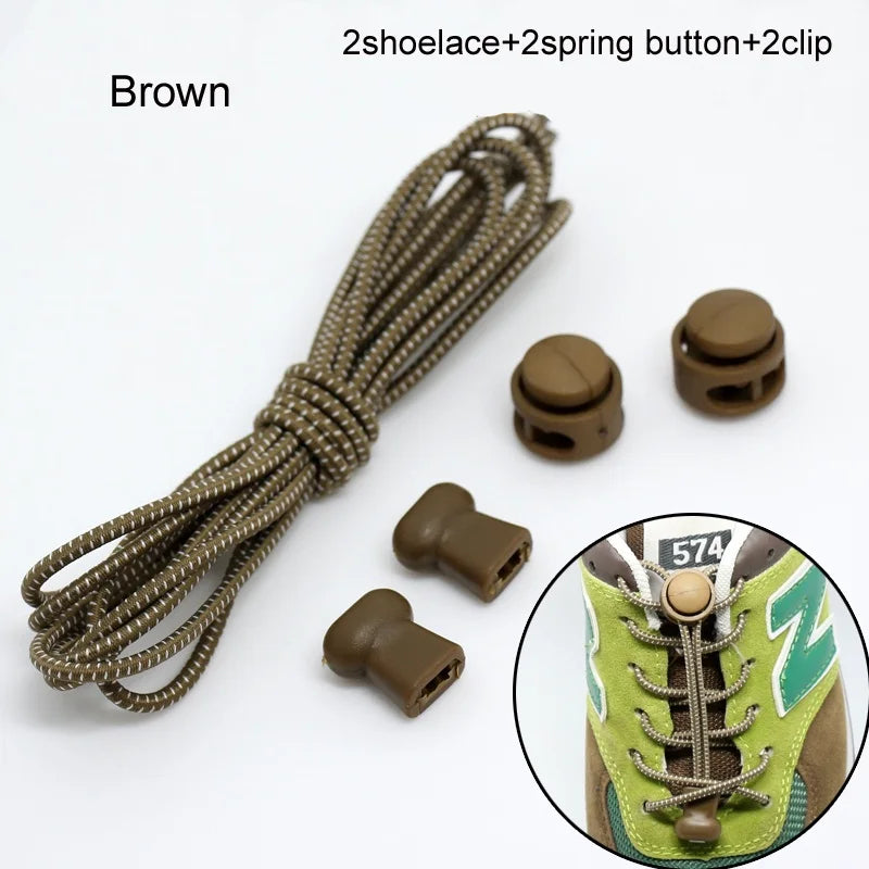 Stretching Lock lace 22 colors a pair Of Locking Shoe Laces Elastic Sneaker Shoelaces Shoestrings Running/Jogging/Triathlon