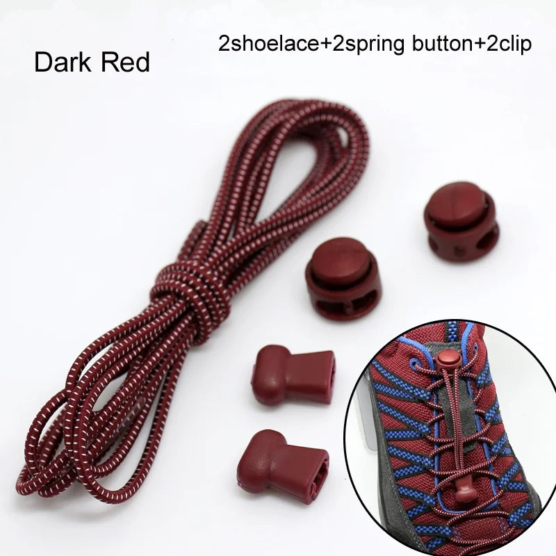 Stretching Lock lace 22 colors a pair Of Locking Shoe Laces Elastic Sneaker Shoelaces Shoestrings Running/Jogging/Triathlon