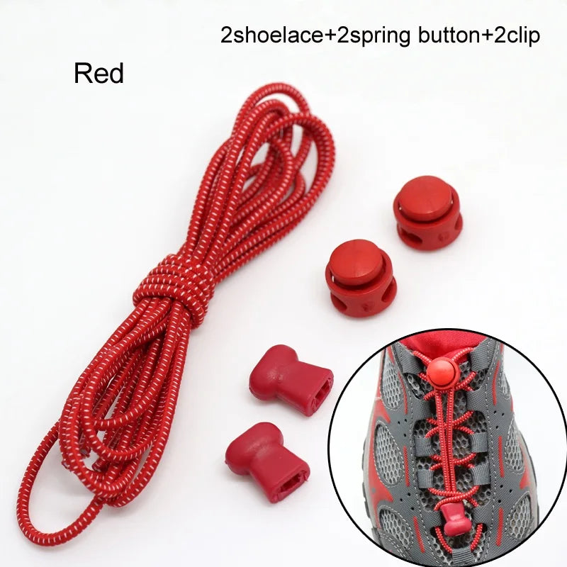 Stretching Lock lace 22 colors a pair Of Locking Shoe Laces Elastic Sneaker Shoelaces Shoestrings Running/Jogging/Triathlon