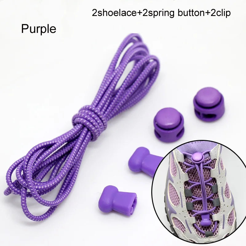 Stretching Lock lace 22 colors a pair Of Locking Shoe Laces Elastic Sneaker Shoelaces Shoestrings Running/Jogging/Triathlon