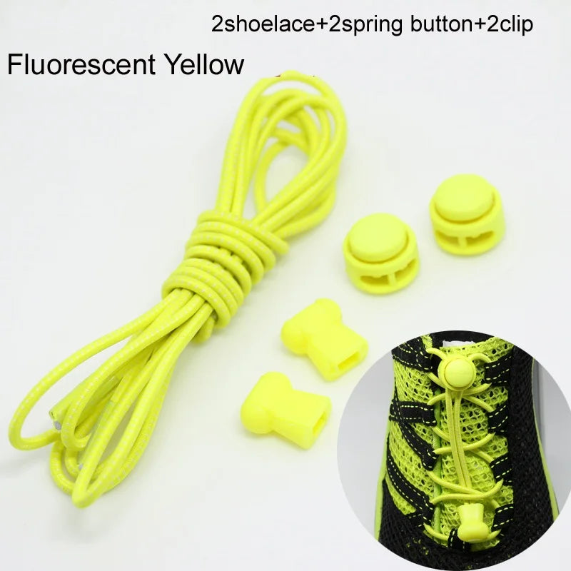 Stretching Lock lace 22 colors a pair Of Locking Shoe Laces Elastic Sneaker Shoelaces Shoestrings Running/Jogging/Triathlon