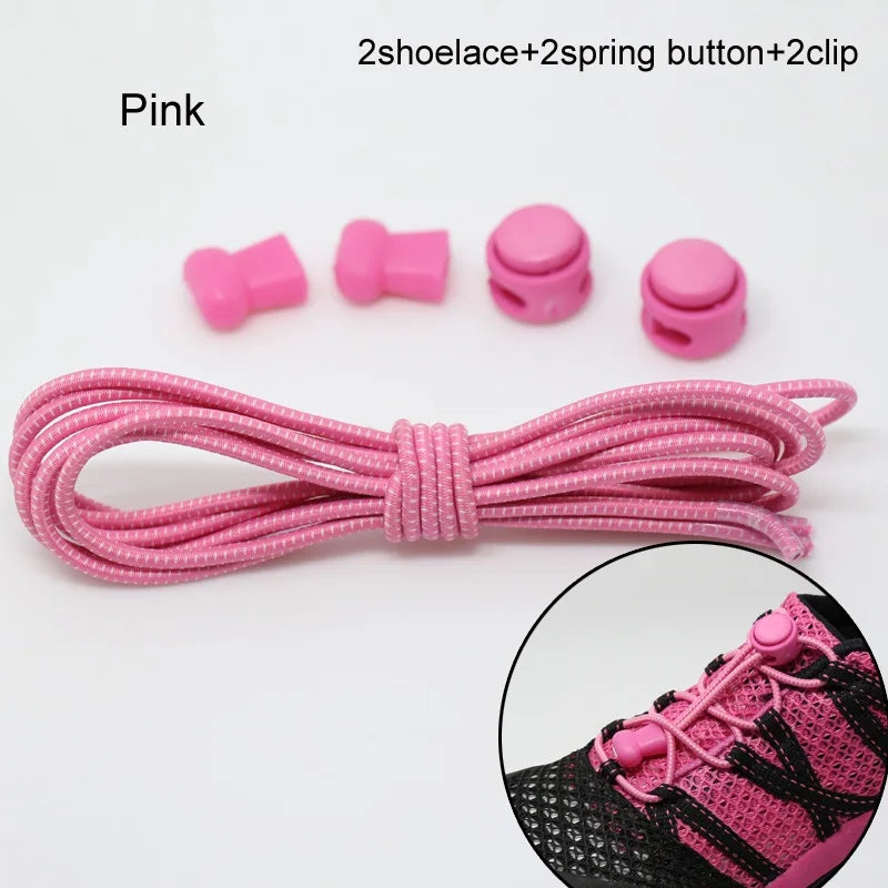 Stretching Lock lace 22 colors a pair Of Locking Shoe Laces Elastic Sneaker Shoelaces Shoestrings Running/Jogging/Triathlon
